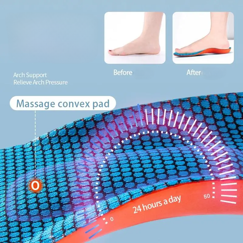 INS 100: Shock Absorbing Breathable Cushion Sport Insoles for Shoes